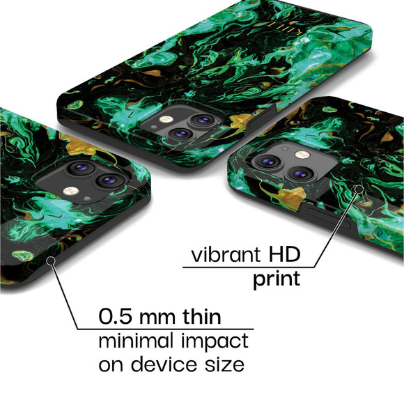 iPhone 13 Pro Max Snap On Phone Case, Misty Emerald, Black and Green, KULT - Picture 6 of 6